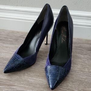 Marc Fisher Purple Leather And Suede Heels Size 8.5M